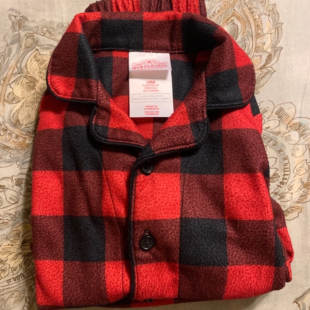 Festive black and red pajamas